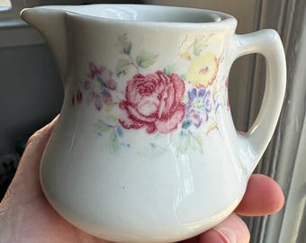 Vintage Shenango China Creamer • Floral Cottage Ironstone • Restaurant Ware USA