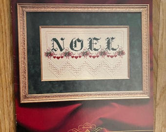 Vintage Noel Cross Stitch & Hardanger Pattern Booklet, Emie Bishop, Cross ’N Patch 83, 1992 Christmas Sampler, Aged Cover