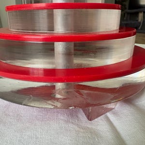 Aged Vintage MCM Stacked Acrylic Lamp Base Part As Is Restoration Project image 13