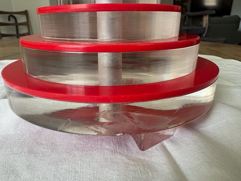 Aged Vintage MCM Stacked Acrylic Lamp Base Part As Is Restoration Project image 13