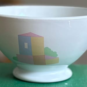 Vintage Worn ALPAC French Bowl Geometric Color Block
