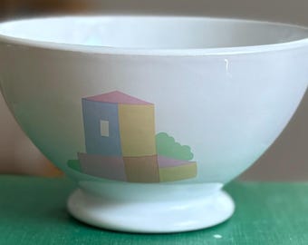 Vintage Worn ALPAC French Bowl Geometric Color Block