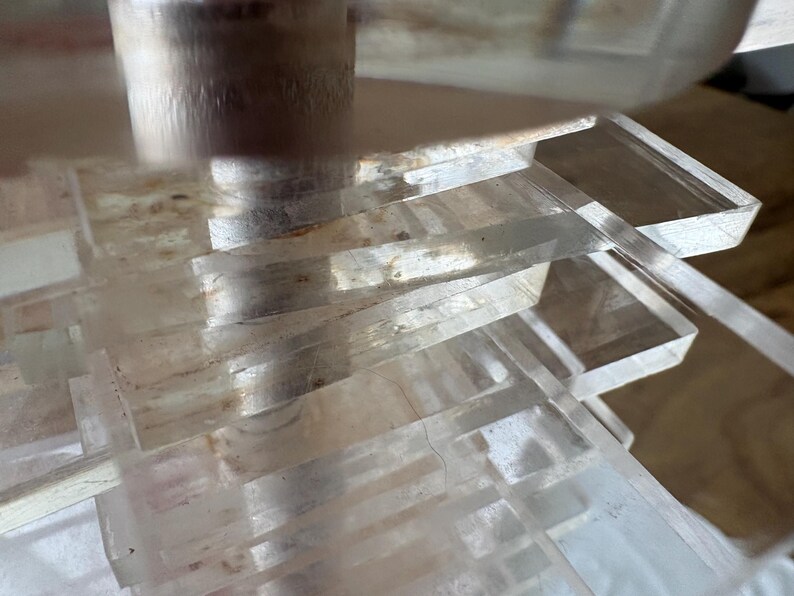 Aged Vintage MCM Stacked Acrylic Lamp Base Part As Is Restoration Project image 8
