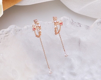 Flower Hoop Earrings Irregular Earrings Dainty Flower Korean Earrings