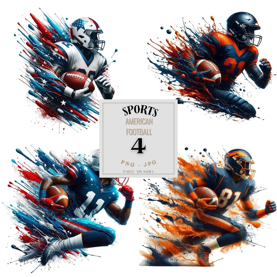 American Football Splash Art Print: Red, White, Blue Sports Decor ...