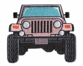 Pink Jeep Style 4x4 Off Road Embroidered Iron and or Sew-On Patch