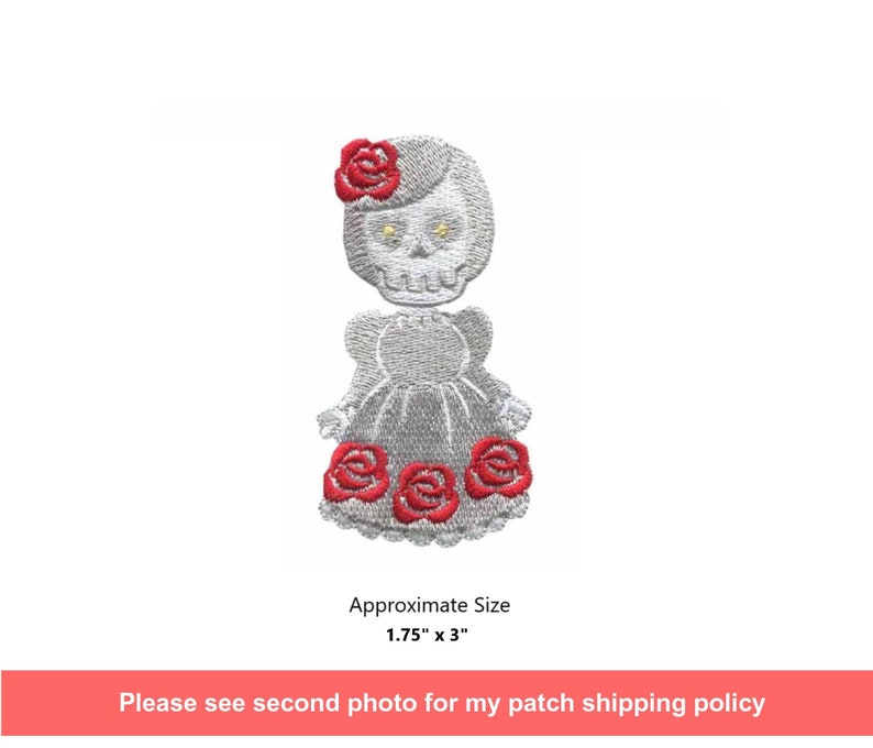 Skeleton Ghost Bride Embroidered Iron andor Sew-On Patch
