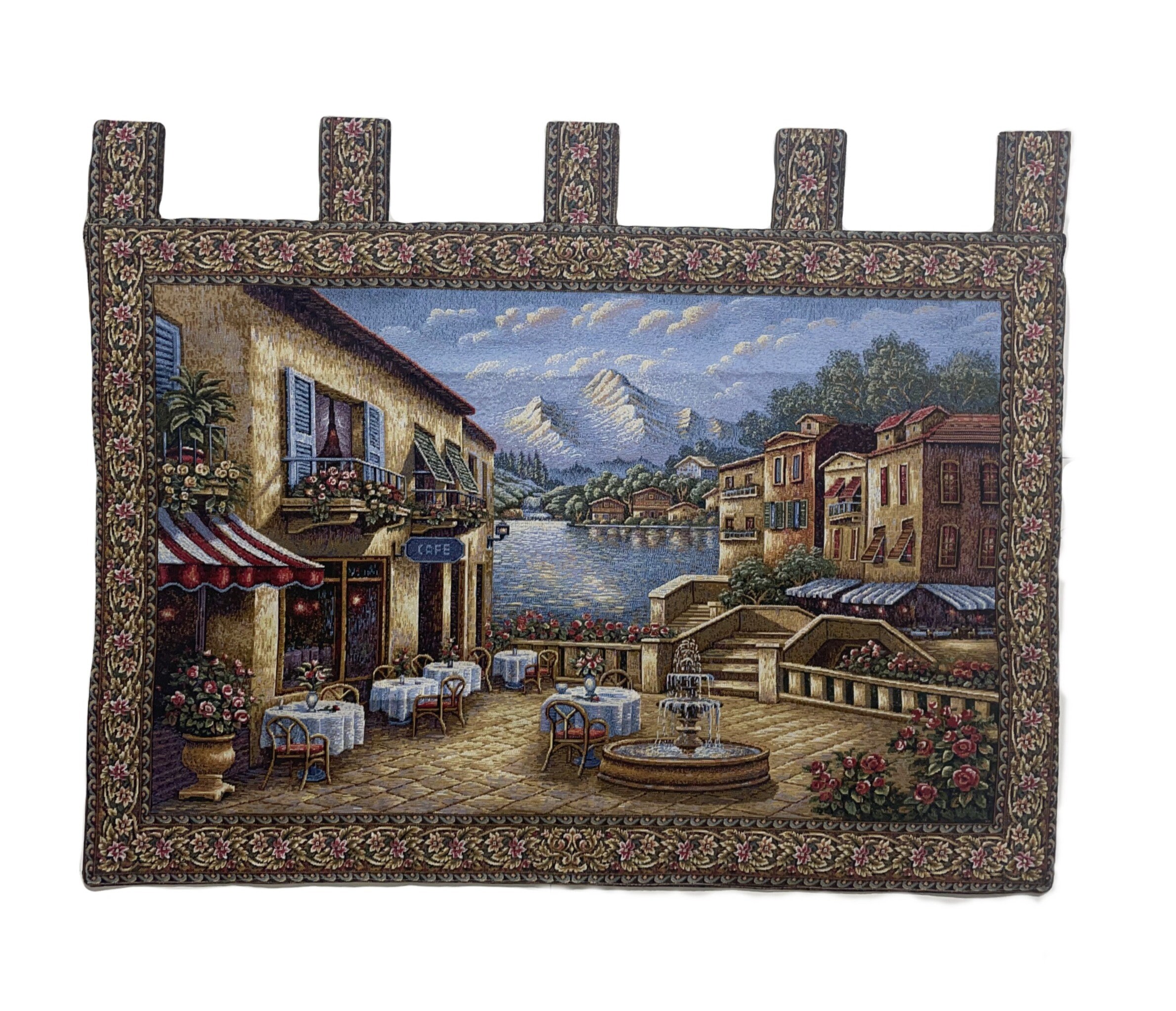 Tapestry Cafe Embroidered Cafe and restaurant picture Etsy