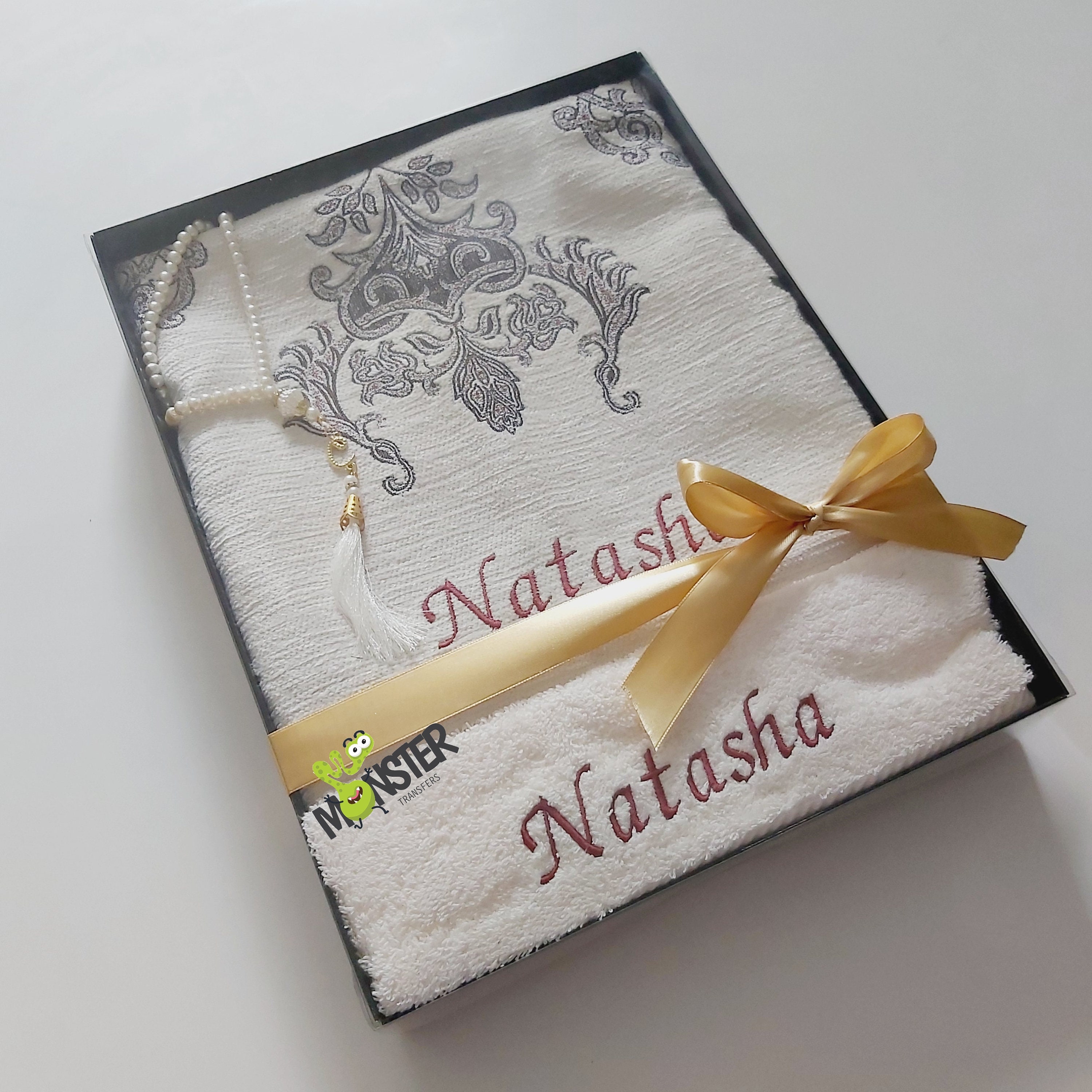 Personalised Prayer Mat Set With Wudhu Towel and Tasbih. Etsy