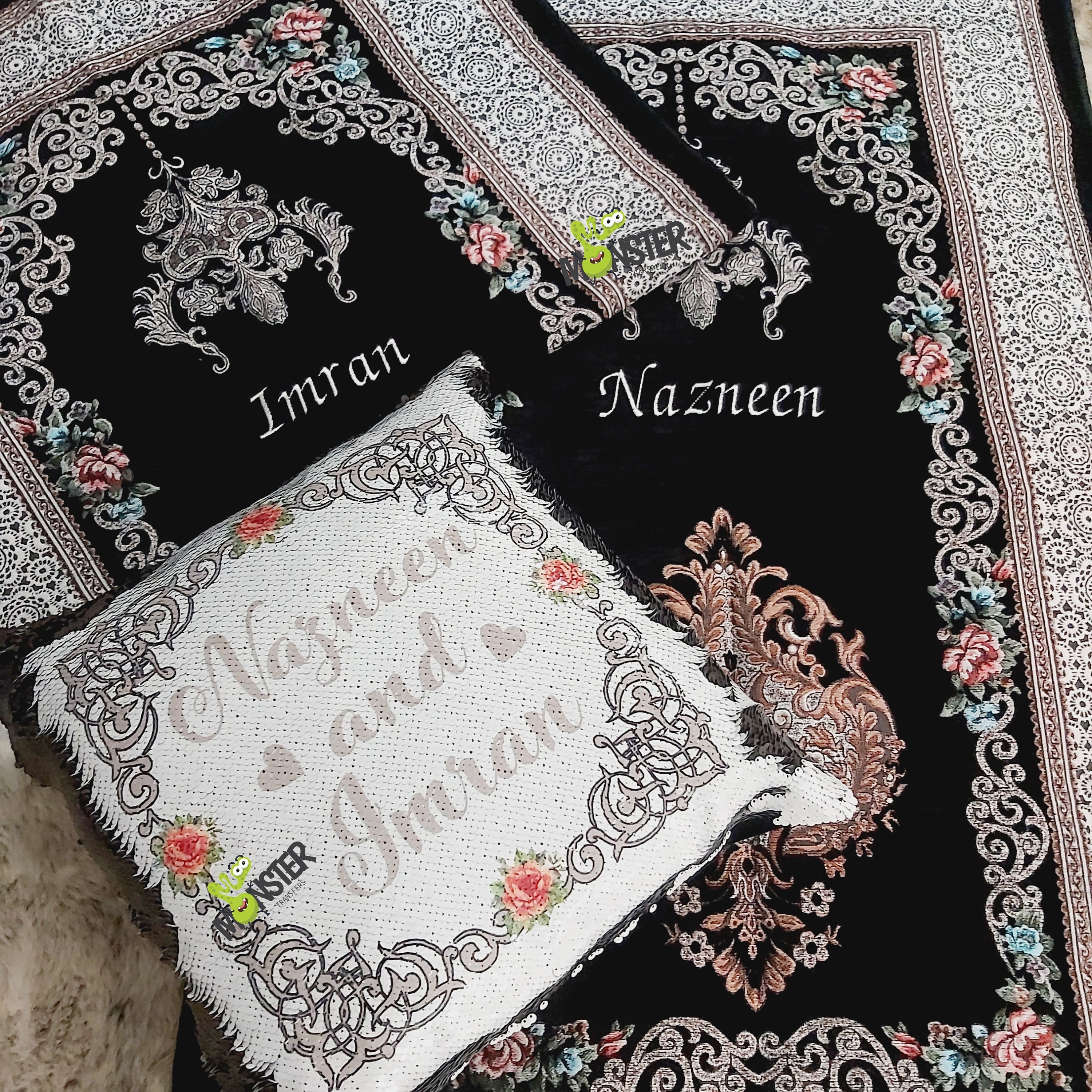 Personalised Couples' Prayer Mat and Cushion Set Etsy