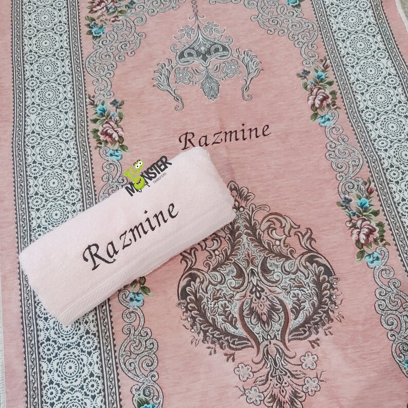 Personalised Prayer Mat and Towel Pink. Sejadah Salah Mat Etsy UK