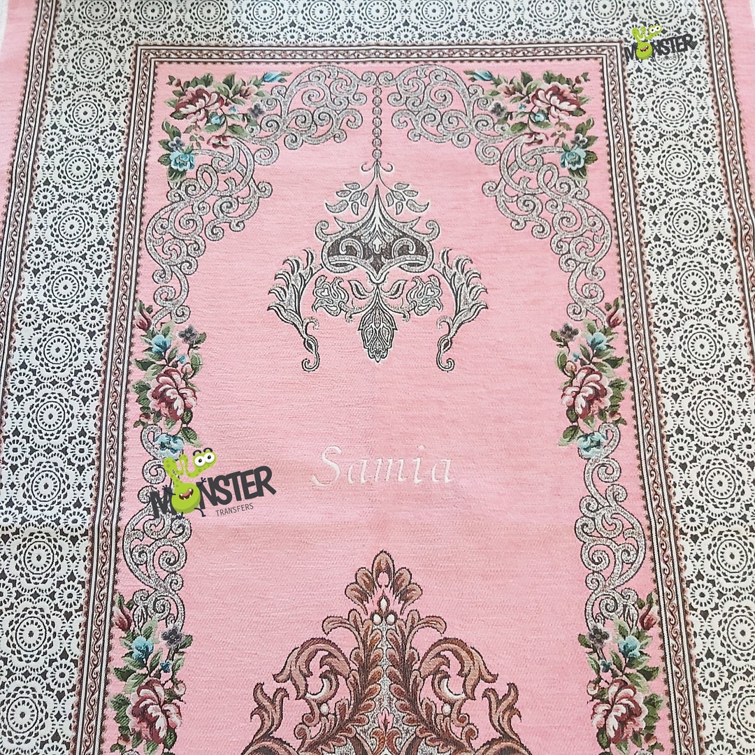 Personalized Prayer Mat With Embroidery Pink. Sejadah Salah Etsy UK