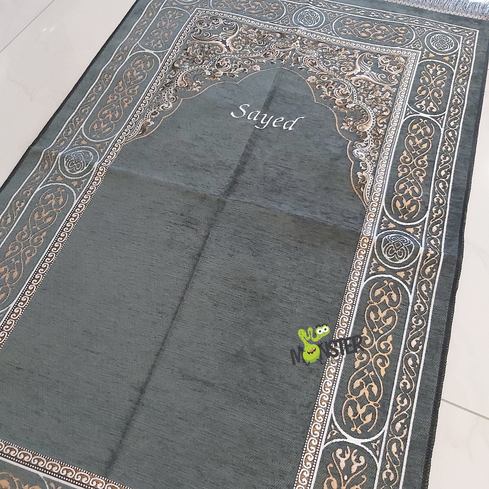 Personalised Prayer Mat Grey. Sejadah Salah Mat Musallah Etsy UK