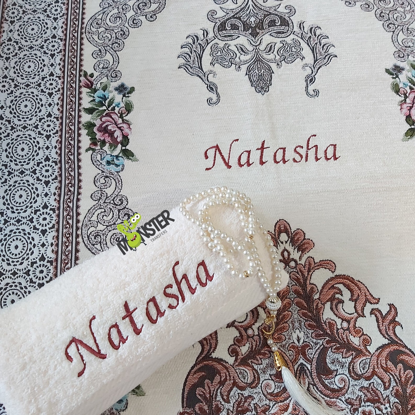 Personalised Prayer Mat Set With Wudhu Towel and Tasbih. Etsy