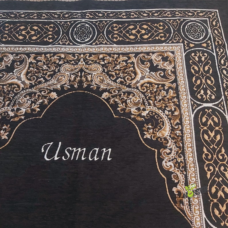 Personalised Prayer Mat Black. Sejadah Salah Mat Musallah Etsy UK