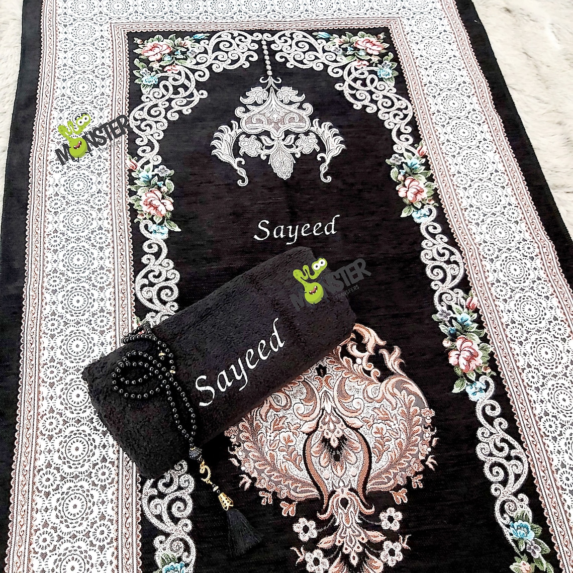 Personalized Prayer Mat Set With Wudhu Towel and Tasbih. Etsy UK
