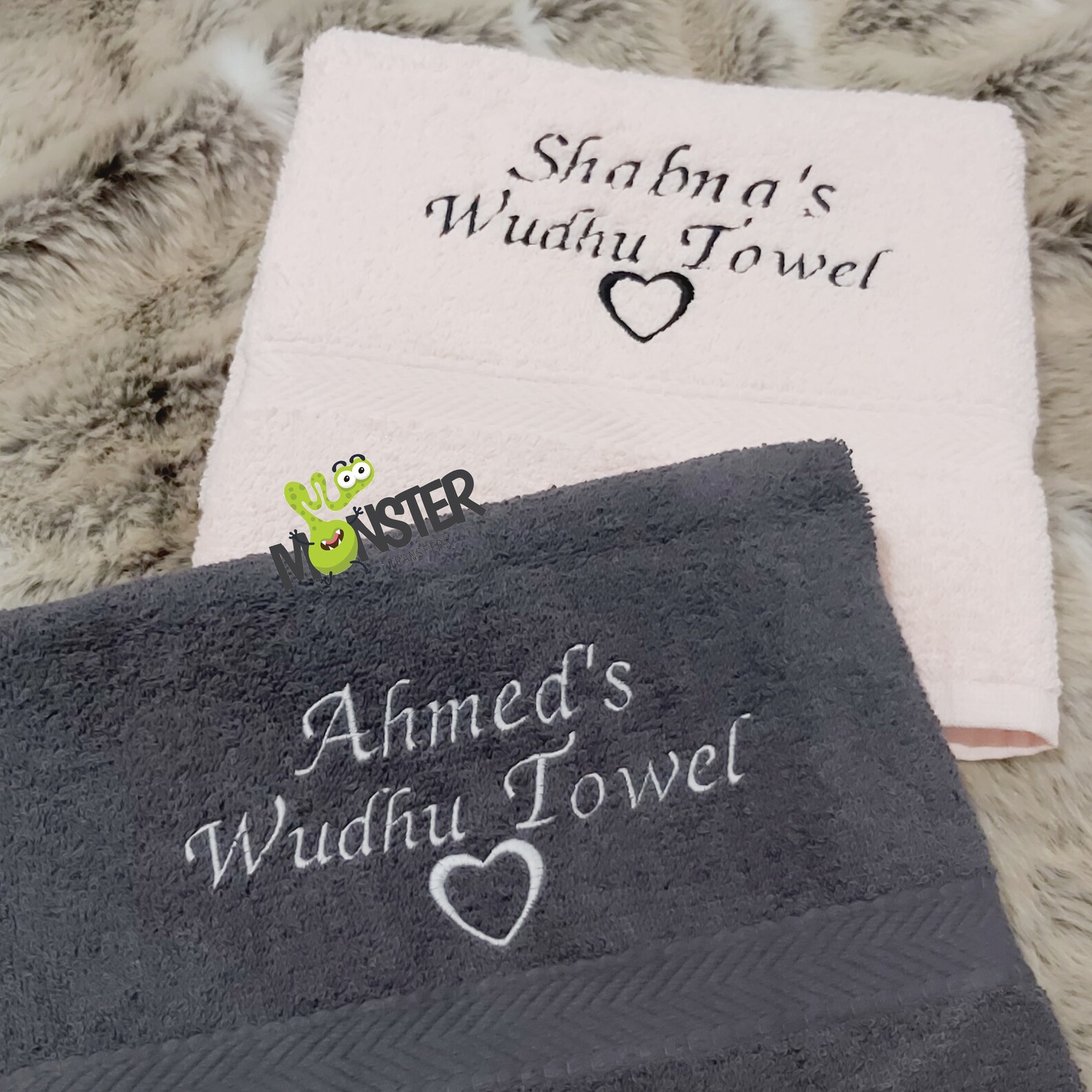Personalised Couples Hand Towel Set Wudhu Towel Set Etsy
