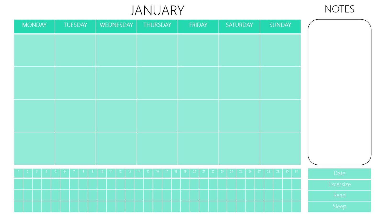 2021 PLANNER MINT GREEN Etsy