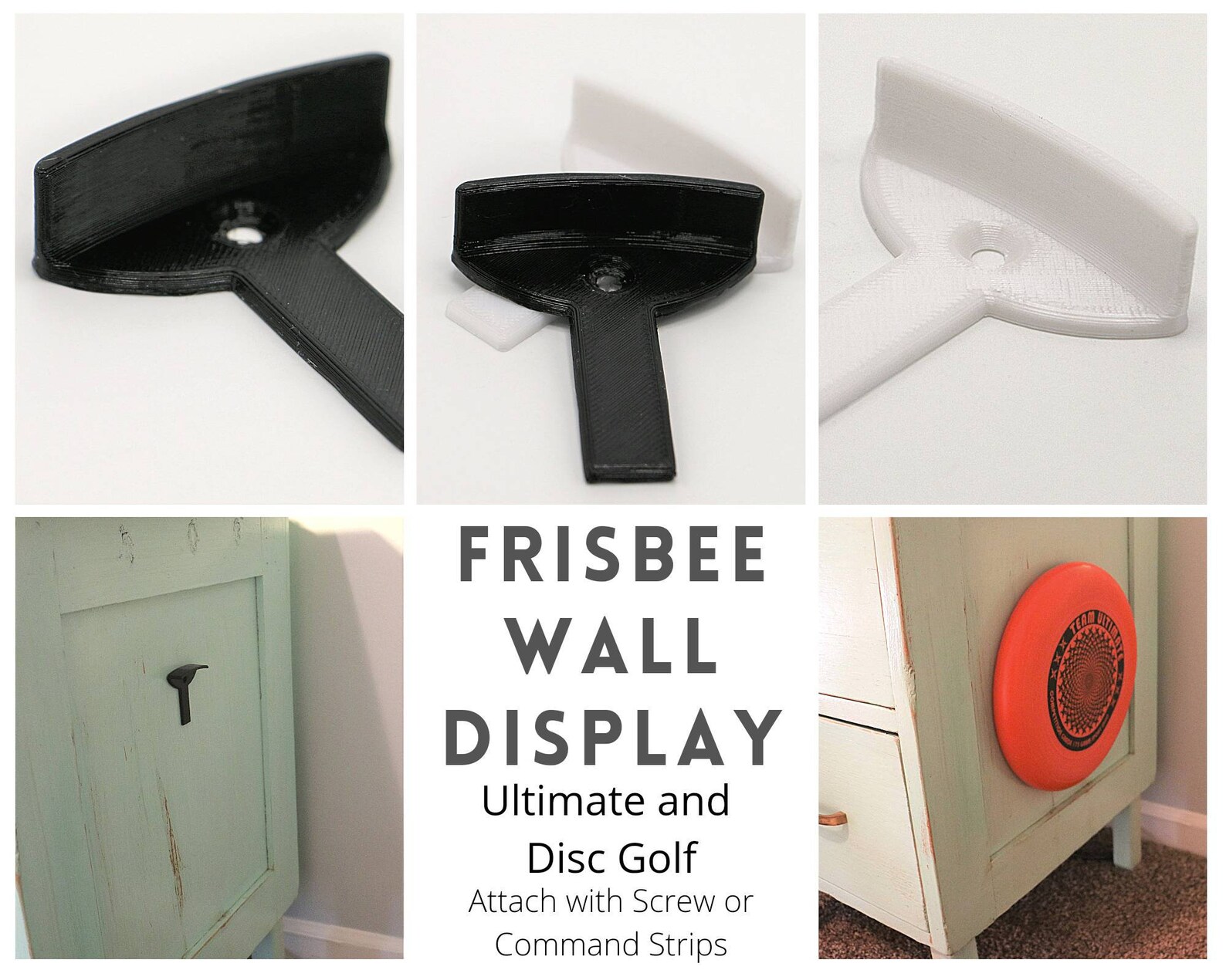 5 Pack Frisbee / Disc Golf Wall Mount Hanger Hook Ultimate Etsy