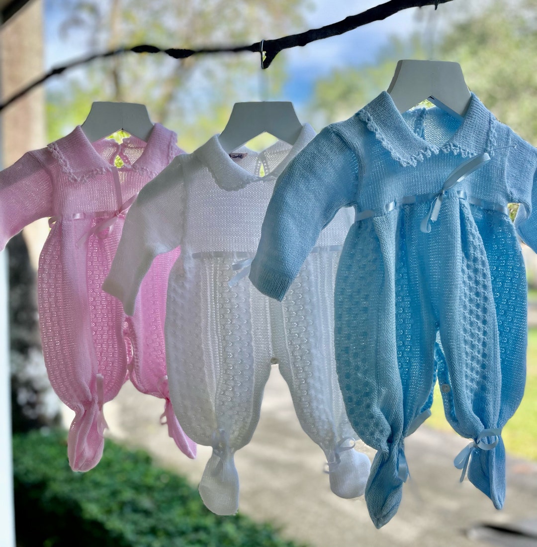Baby Club Chic Three Little Ducks Romper with Crochet Trim
