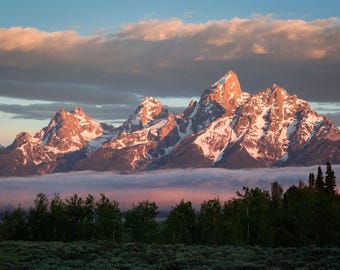 Teton Mountains Sunrise Print: Wyoming Landscape Photography