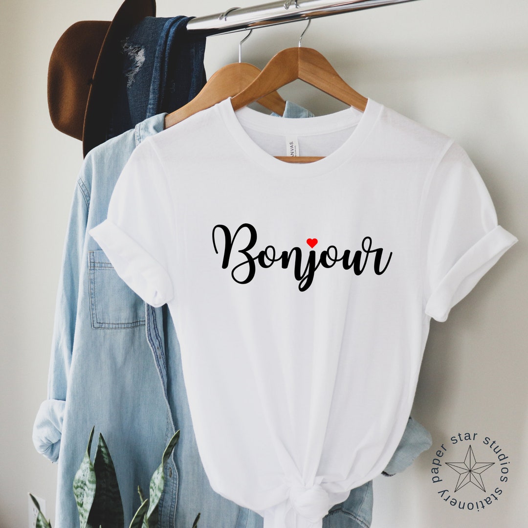 トップス Hello Bonjour! Beautiful T Shirts Ciao, Hola, Hello, Bonjour T-Shirt | Sunshine Rising