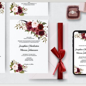 BOHEMIAN Editable Wedding Invitation Set, Invitation Template, Printable,Wedding Stationery Bundle, Wedding Invitation, Wedding Template