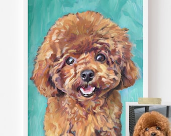 Custom Pet Portrait, Dog Portrait from Photo Commision, Personalized Dog Portrait, Modern Poster, Pet Memorial Gift, Unique Pet Canvas Print