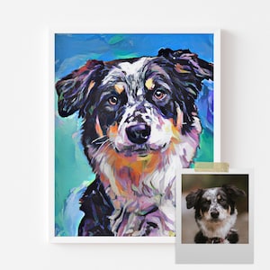 Custom Pet Portrait, Dog Portrait from Photo Commision, Personalized Dog Portrait, Modern Poster, Pet Memorial Gift, Unique Pet Canvas Print