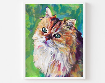 Custom Pet Portrait - Portrait from Photo Commision - Personalized Cat Portrait - Modern Poster - Memorial Gift - Unique Pet Canvas Print