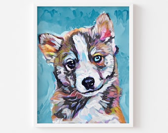 Custom Pet Portrait, Dog Portrait from Photo Commision, Personalized Dog Portrait, Modern Poster, Pet Memorial Gift, Unique Pet Canvas Print