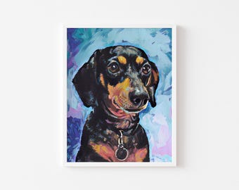 Custom Pet Portrait, Dog Portrait from Photo Commision, Personalized Dog Portrait, Modern Poster, Pet Memorial Gift, Unique Pet Canvas Print