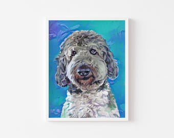 Custom Pet Portrait, Dog Portrait from Photo Commision, Personalized Dog Portrait, Modern Poster, Pet Memorial Gift, Unique Pet Canvas Print