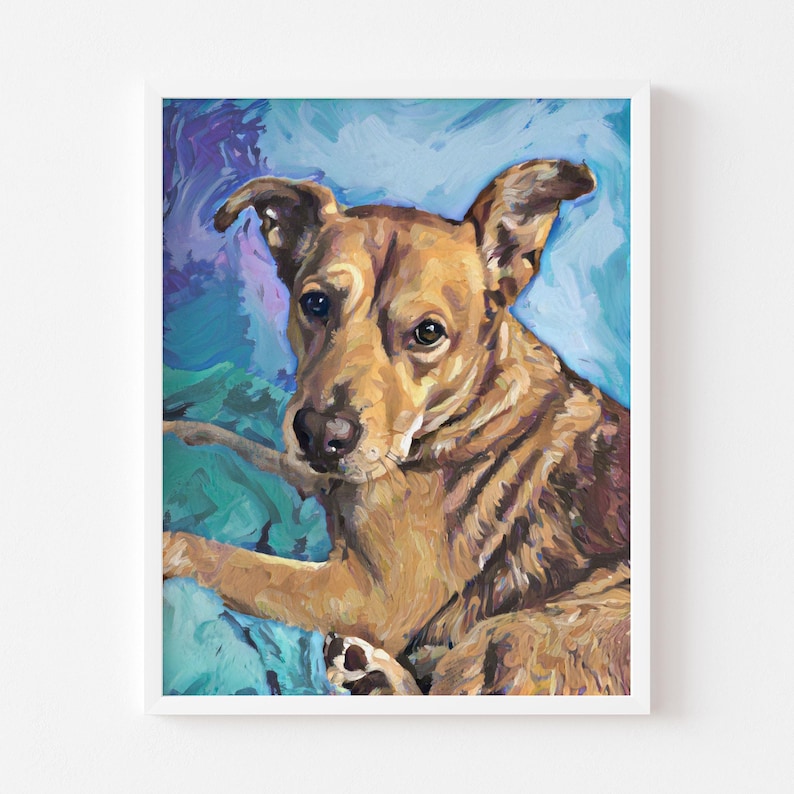 Custom Pet Portrait, Dog Portrait from Photo Commision, Personalized Dog Portrait, Modern Poster, Pet Memorial Gift, Unique Pet Canvas Print image 7
