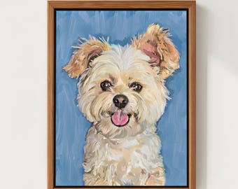 Custom Pet Portrait, Dog Portrait from Photo Commision, Personalized Dog Portrait, Modern Poster, Pet Memorial Gift, Unique Pet Canvas Print