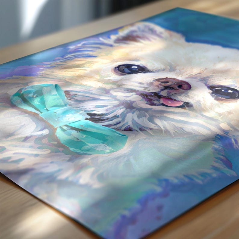 Custom Pet Portrait, Dog Portrait from Photo Commision, Personalized Dog Portrait, Modern Poster, Pet Memorial Gift, Unique Pet Canvas Print image 8