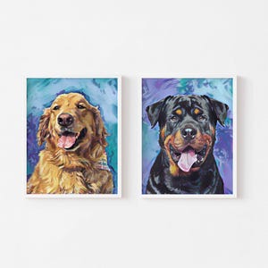 Custom Pet Portrait, Dog Portrait from Photo Commision, Personalized Dog Portrait, Modern Poster, Pet Memorial Gift, Unique Pet Canvas Print image 2
