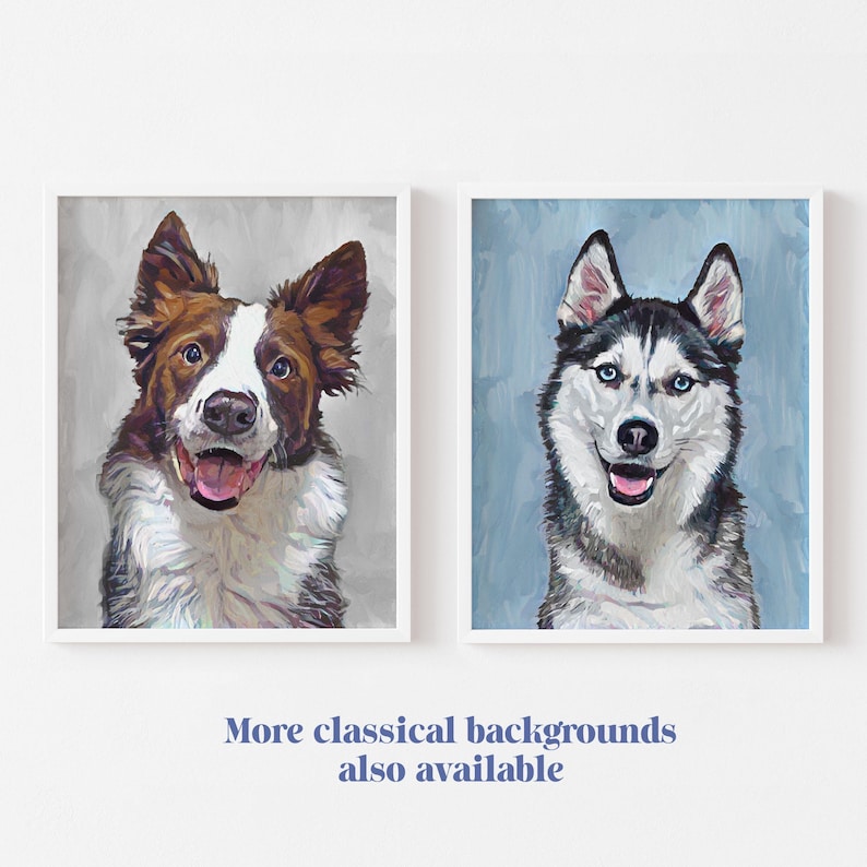 Custom Pet Portrait, Dog Portrait from Photo Commision, Personalized Dog Portrait, Modern Poster, Pet Memorial Gift, Unique Pet Canvas Print image 3