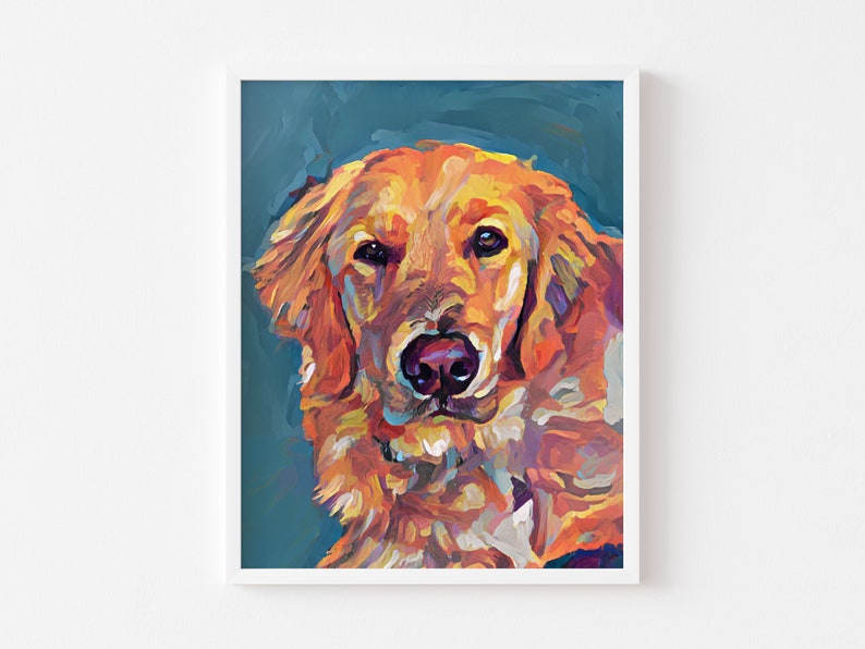 Custom Pet Portrait Portrait from Photo Commision Personalized Dog Portrait Modern Poster Memorial Gift Unique Pet Canvas Print image 9