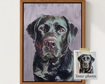 Custom Pet Portrait, Dog Portrait from Photo Commision, Personalized Dog Portrait, Modern Poster, Pet Memorial Gift, Unique Pet Canvas Print