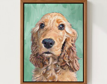 Custom Pet Portrait, Dog Portrait from Photo Commision, Personalized Dog Portrait, Modern Poster, Pet Memorial Gift, Unique Pet Canvas Print