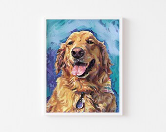 Custom Pet Portrait, Dog Portrait from Photo Commision, Personalized Dog Portrait, Modern Poster, Pet Memorial Gift, Unique Pet Canvas Print