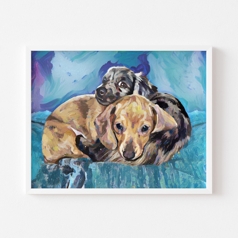 Custom Pet Portrait, Dog Portrait from Photo Commision, Personalized Dog Portrait, Modern Poster, Pet Memorial Gift, Unique Pet Canvas Print image 6