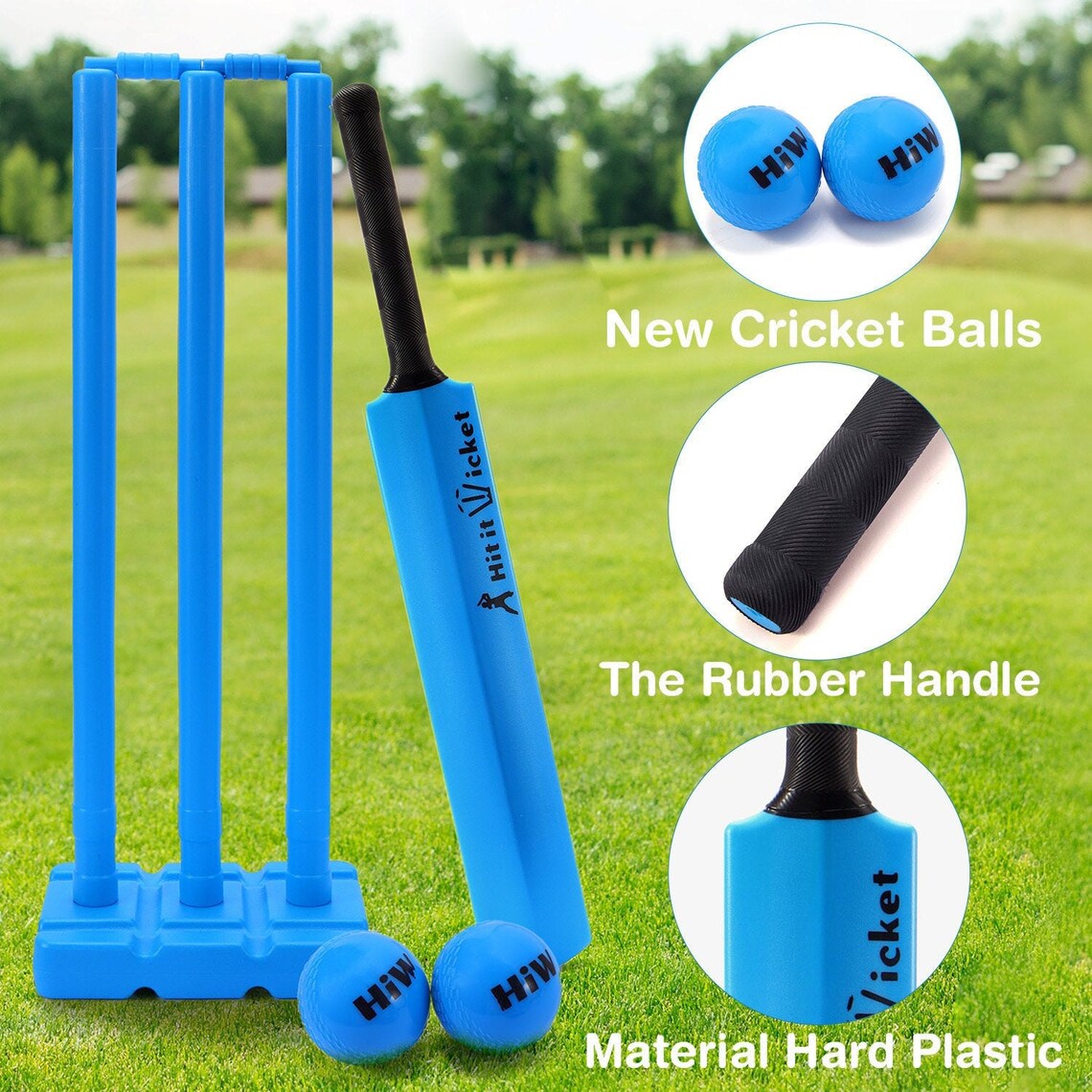 Hit It Wicket Kids Cricket Set Plastic Cricket Set Cricket Etsy