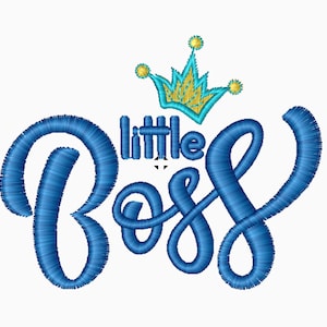 Little Boss / Embroidery Design - Baby Machine Embroidery Designs for Kids - Instant Download Files