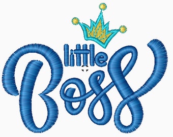 Little Boss / Diseño de bordado - Diseños de bordado de máquinas para bebés para niños - Archivos de descarga instantánea