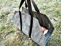 Heavy-Duty Waxed Canvas Firewood Log Carrier – Durable & Stylish Handmade Fireplace Accessory or outdoor