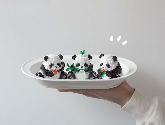 パンダ 3D パーラービーズパターンをすぐにダウンロード - Etsy 日本