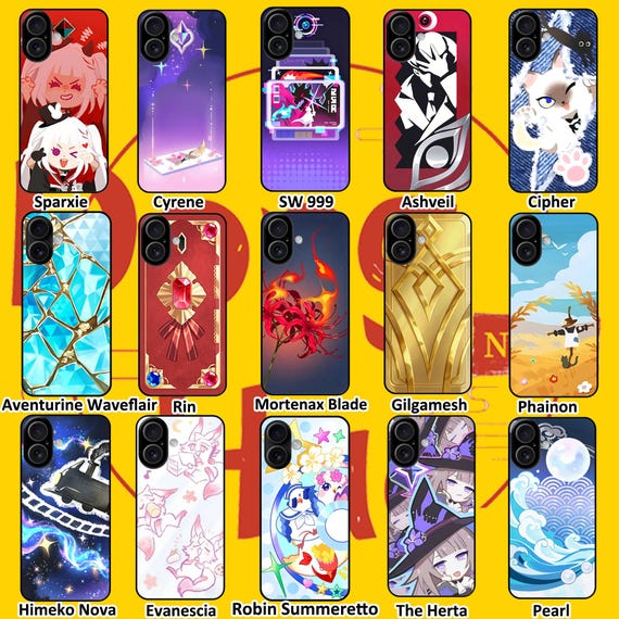 Honkai Star Rail Mobile Phone Case, Pearl, Cyrene, Evanescia, Phainon, Cipher, Castorice, The Herta
