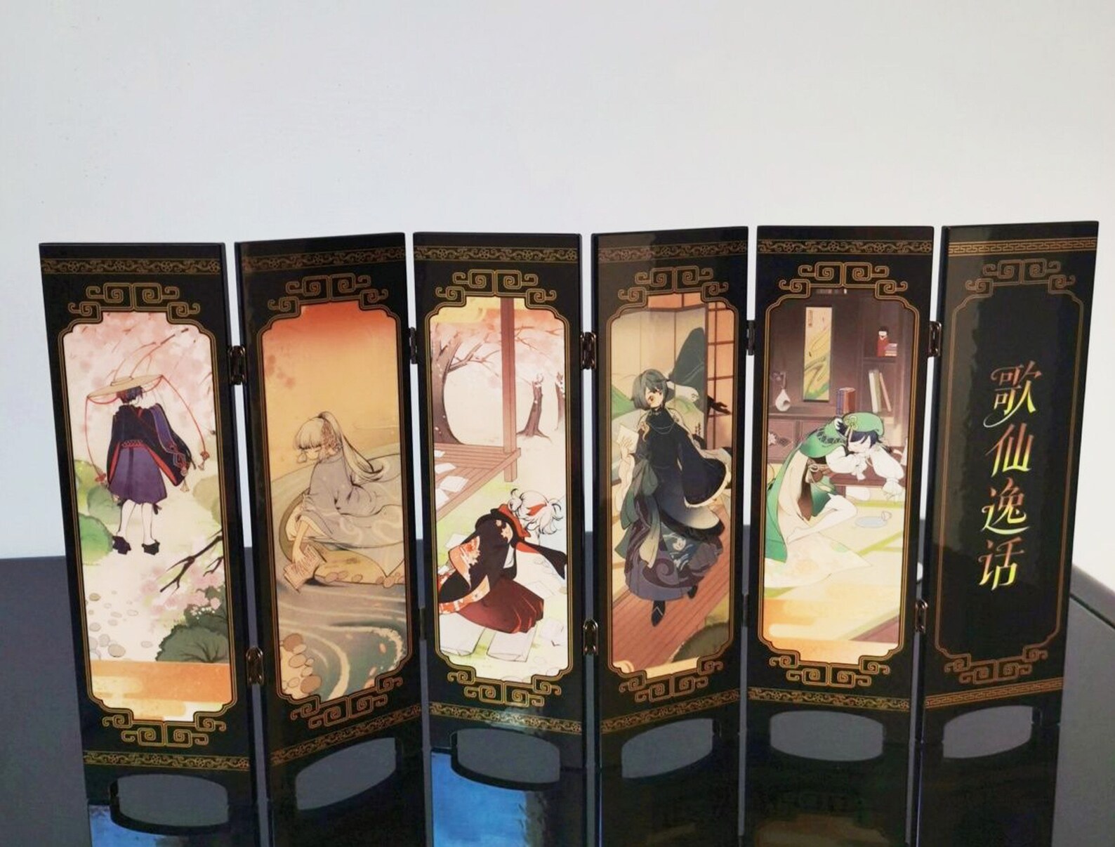 Genshin Impact the Five Kasen Folding Screen Genshin Impact Etsy Denmark